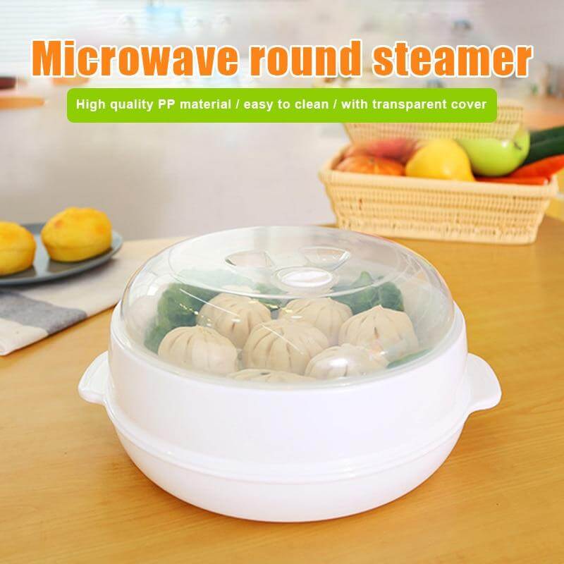 Microwave Steamer Bowl Food-Grade PP Transparent Lid Leak-Resistant Sealed Design