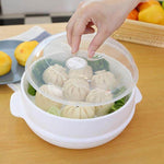 Microwave Steamer Bowl Food-Grade PP Transparent Lid Leak-Resistant Sealed Design