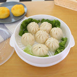 Microwave Steamer Bowl Food-Grade PP Transparent Lid Leak-Resistant Sealed Design