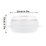 Microwave Steamer Bowl Food-Grade PP Transparent Lid Leak-Resistant Sealed Design
