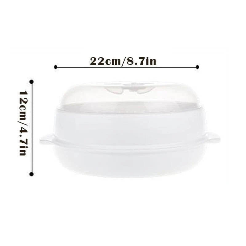 Microwave Steamer Bowl Food-Grade PP Transparent Lid Leak-Resistant Sealed Design