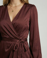 Midi Wrap Dress Long Sleeve Flattering Fit