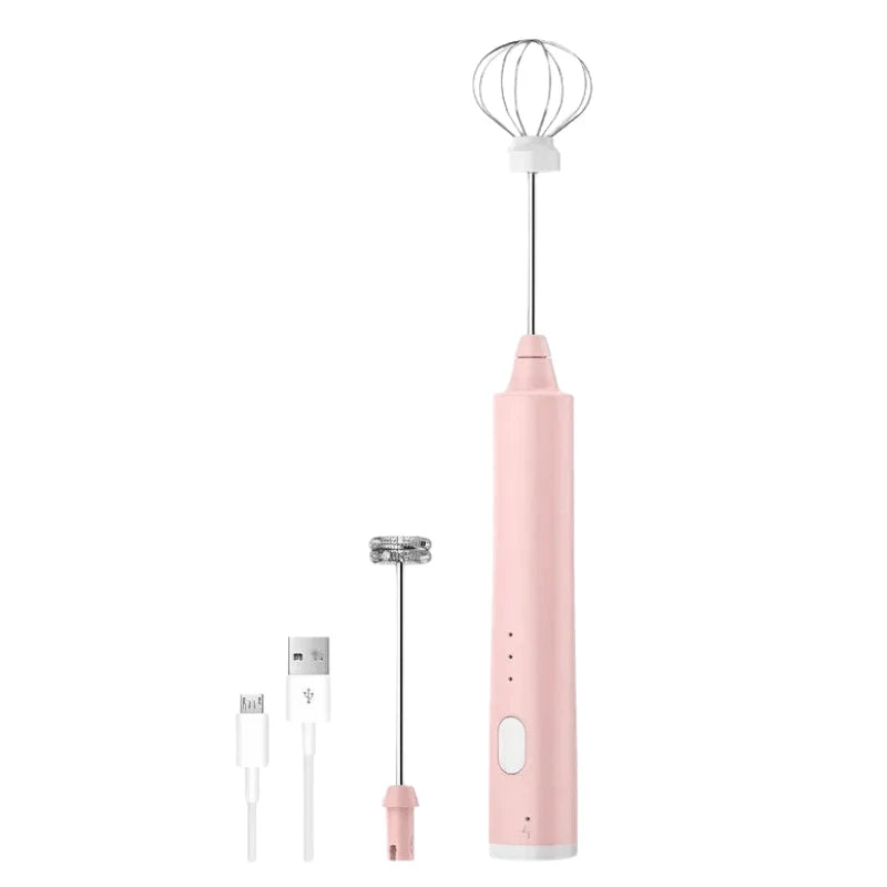 Milk Frother 3-Speed USB Rechargeable With Two Attachments