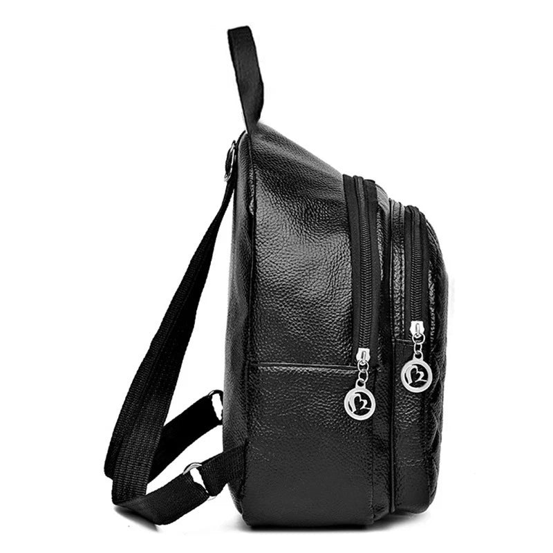 Mini Backpack Textured Lightweight Multiple Pockets