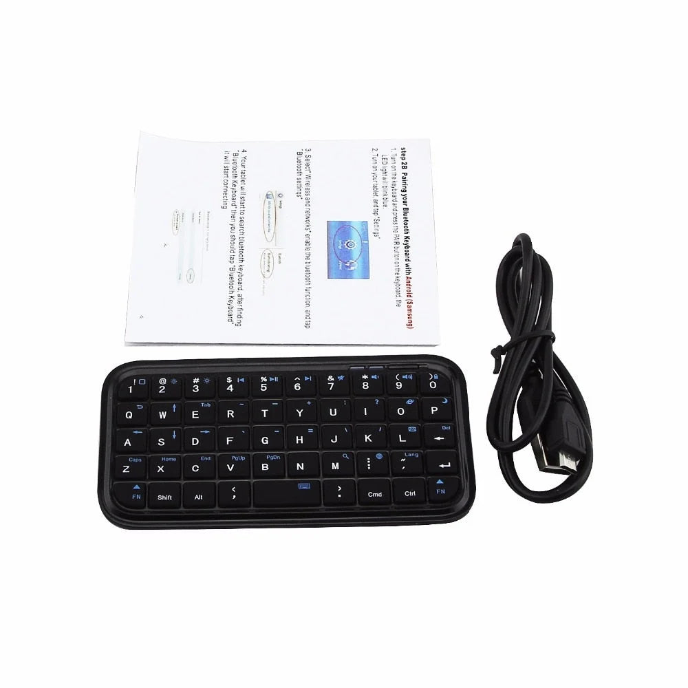 Mini Bluetooth Keyboard Wireless QWERTY Rechargeable