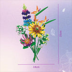 Mini Building Block Flower Set Multiple Designs Durable Plastic