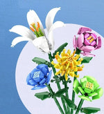 Mini Building Block Flower Set Multiple Designs Durable Plastic
