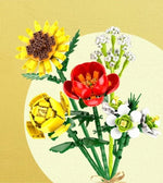 Mini Building Block Flower Set Multiple Designs Durable Plastic