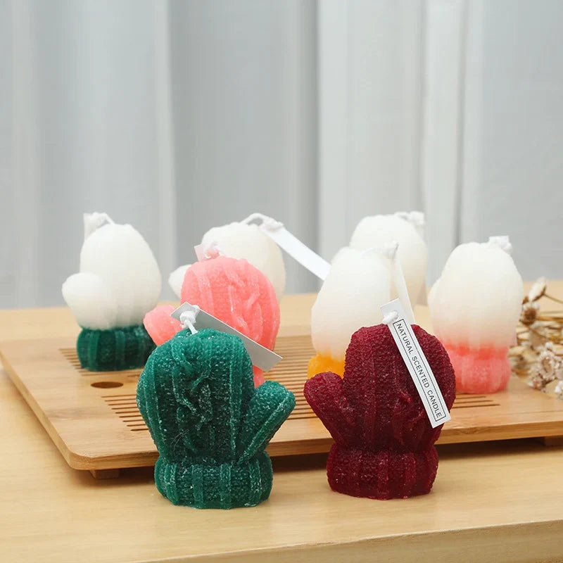 Mini Cactus Candle Realistic Hand-Poured Wax Three Inch