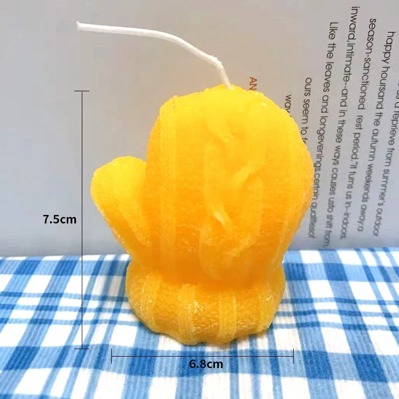 Mini Cactus Candle Realistic Hand-Poured Wax Three Inch