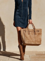 Mini Dress Faux Suede Half-Zip Long Sleeve