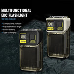 Mini Flashlight USB Rechargeable Clip & Battery Display
