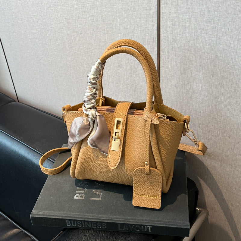 Mini Handbag Textured Leather Detachable Shoulder Strap