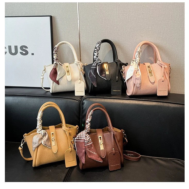 Mini Handbag Textured Leather Detachable Shoulder Strap