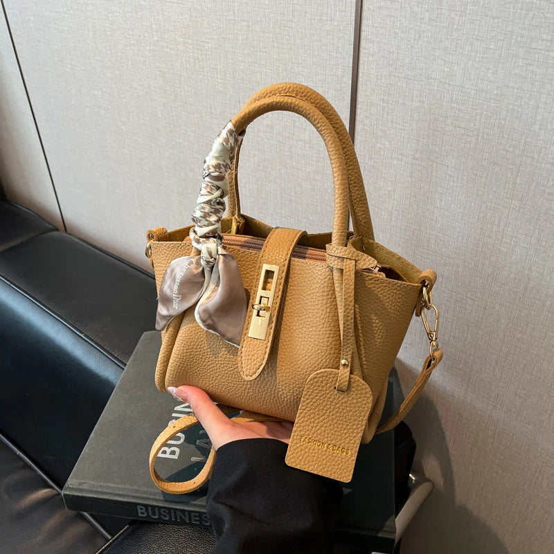 Mini Handbag Textured Leather Detachable Shoulder Strap