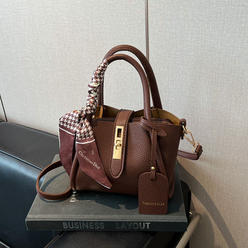 Mini Handbag Textured Leather Detachable Shoulder Strap