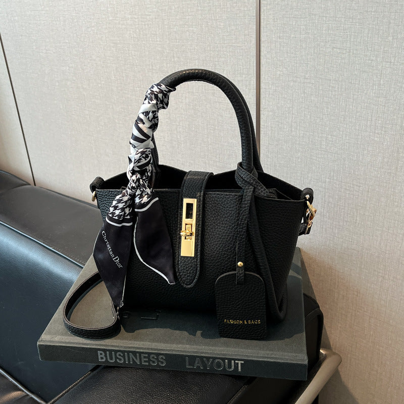 Mini Handbag Textured Leather Detachable Shoulder Strap