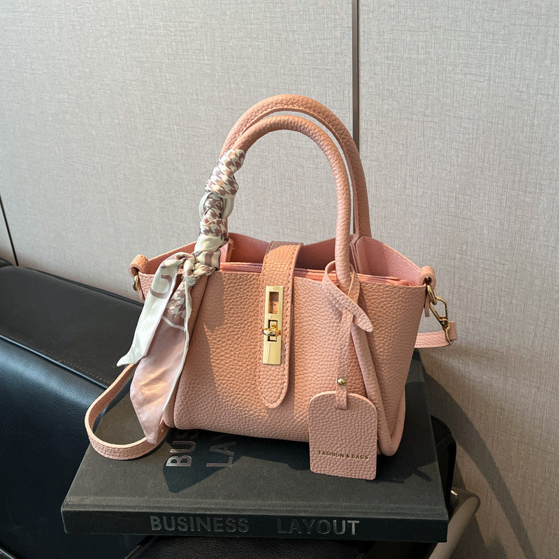 Mini Handbag Textured Leather Detachable Shoulder Strap