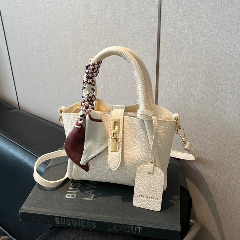 Mini Handbag Textured Leather Detachable Shoulder Strap