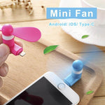 Mini Phone Fan Plug-In Lightweight Soft Blade