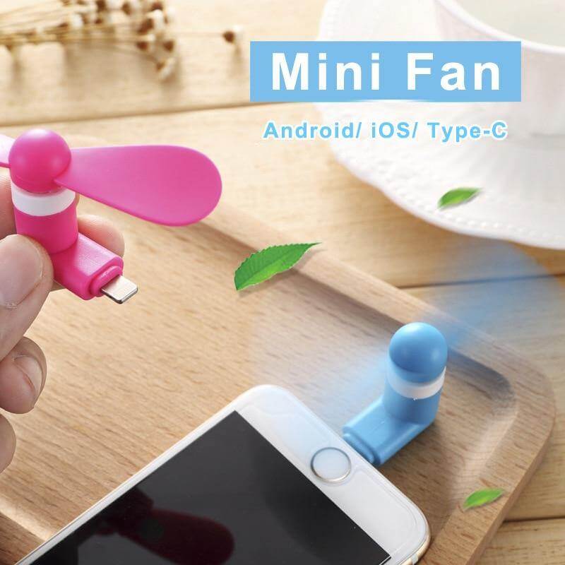 Mini Phone Fan Plug-In Lightweight Soft Blade
