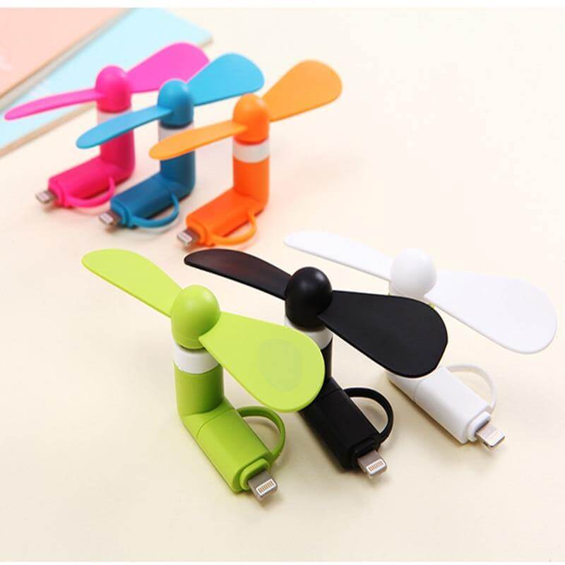 Mini Phone Fan Plug-In Lightweight Soft Blade