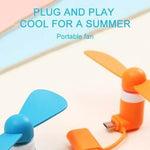 Mini Phone Fan Plug-In Lightweight Soft Blade