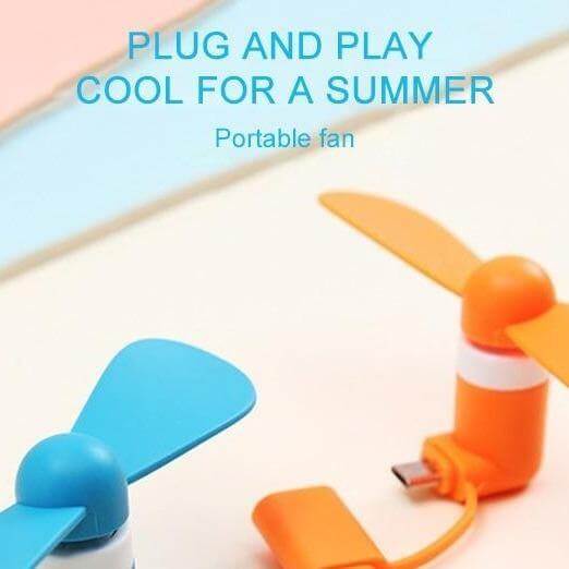 Mini Phone Fan Plug-In Lightweight Soft Blade