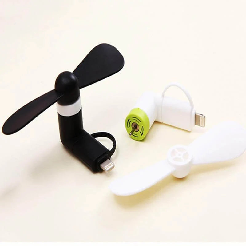 Mini Phone Fan Plug-In Lightweight Soft Blade
