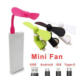 Mini Phone Fan Plug-In Lightweight Soft Blade
