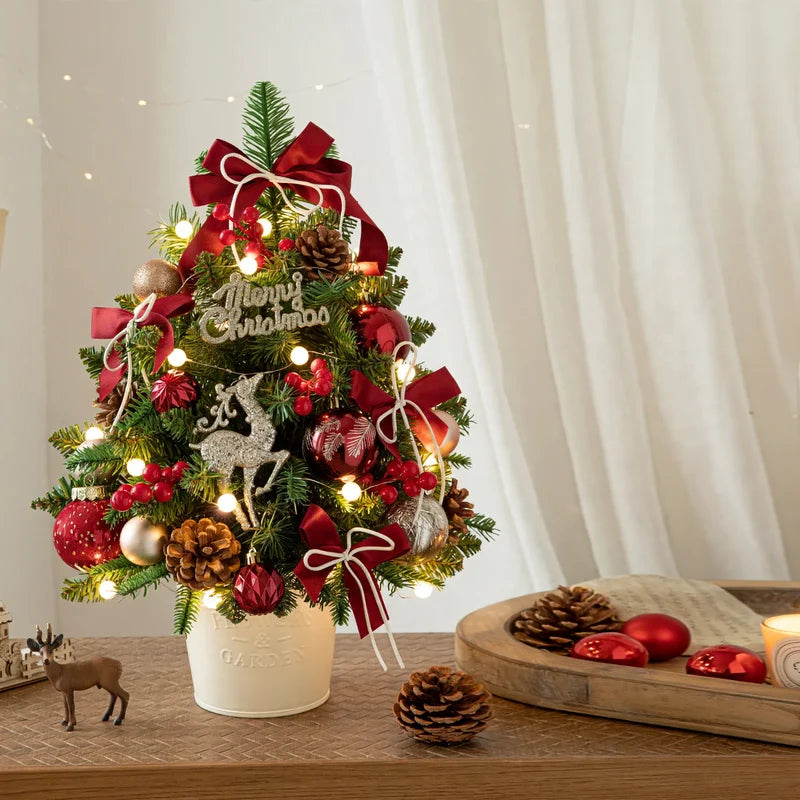 Mini Pre-Lit Christmas Tree Tabletop Decor