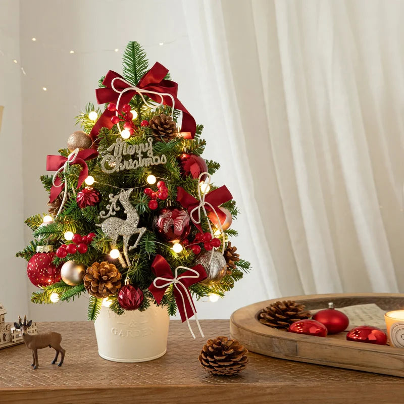 Mini Pre-Lit Christmas Tree Tabletop Decor