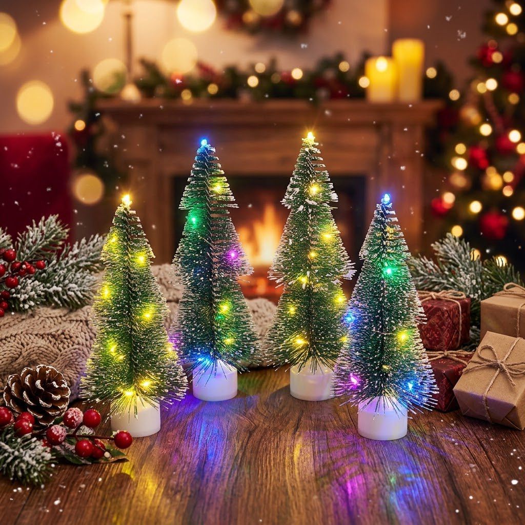 Mini Tabletop Christmas Tree Faux Pine Warm White LED