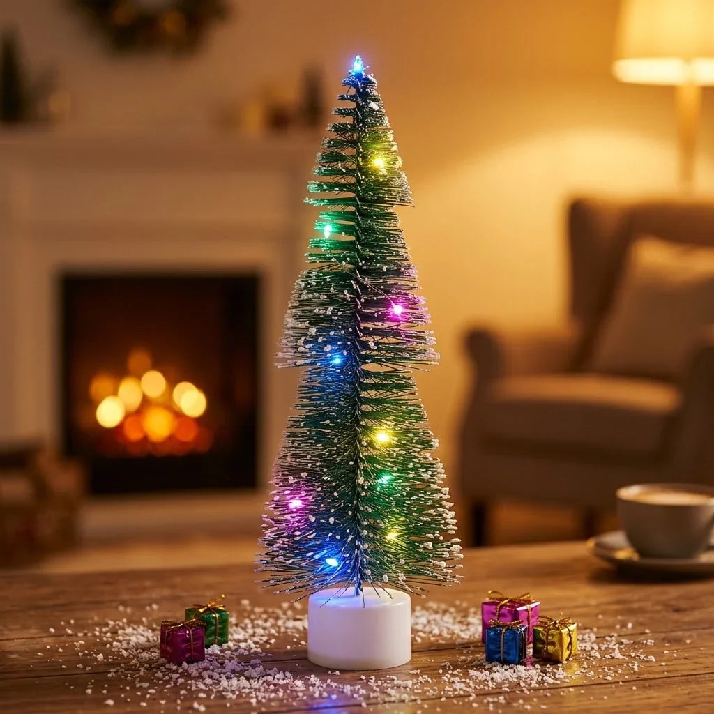 Mini Tabletop Christmas Tree Faux Pine Warm White LED