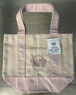 Mini Tote Bags Canvas Striped Set of 4