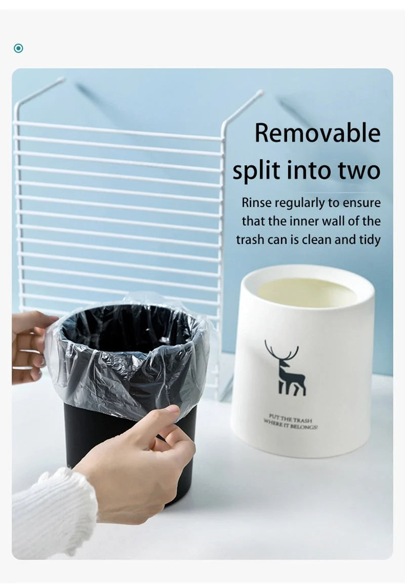 Mini Trash Can Double-Layer Compact Plastic Desktop Bin