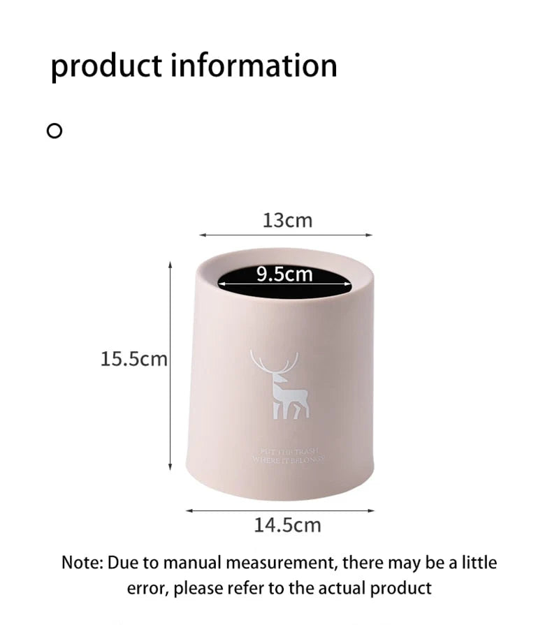 Mini Trash Can Double-Layer Compact Plastic Desktop Bin
