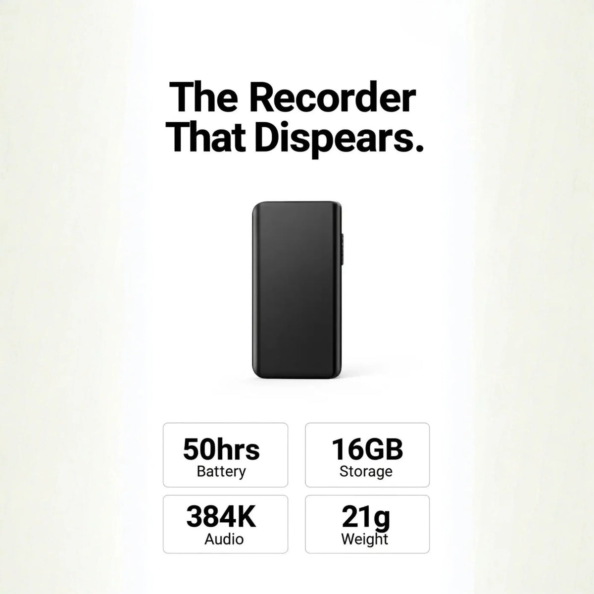 Mini Voice Recorder Sound-Activated HD Audio 50-Hour Battery