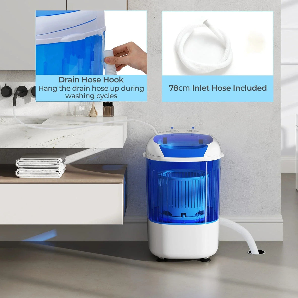 Mini Washing Machine 2.5kg Capacity Wash & Spin