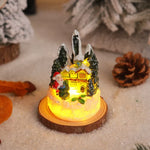 Miniature Snow Scene Handcrafted Soft LED Battery Free