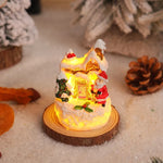 Miniature Snow Scene Handcrafted Soft LED Battery Free