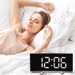 Mirror Alarm Clock Curved Design Silent LED Display