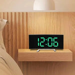 Mirror Alarm Clock Curved Design Silent LED Display