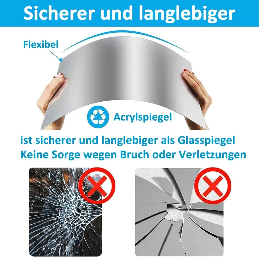 Mirror Film Self-Adhesive Shatterproof Cut-To-Size