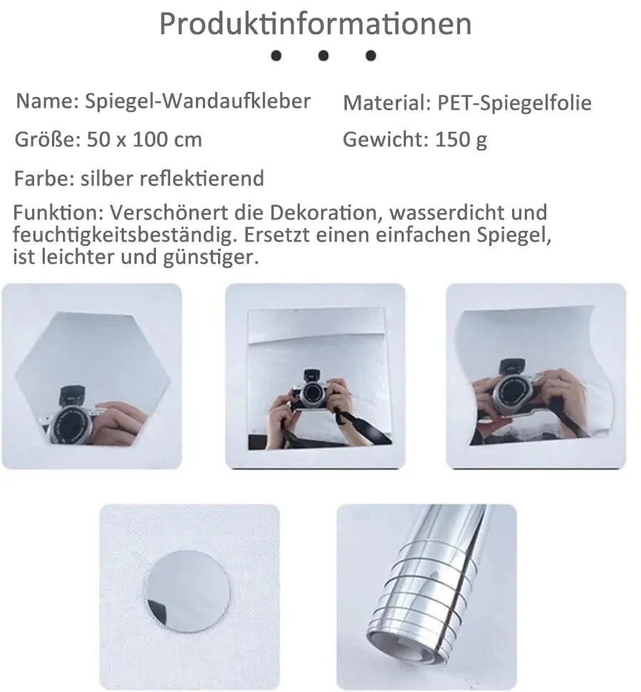 Mirror Film Self-Adhesive Shatterproof & Flexible