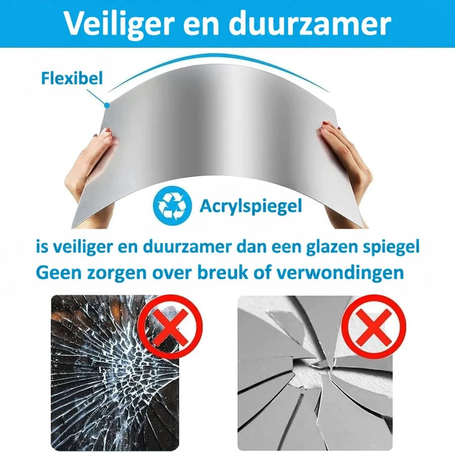Mirror Sheet Flexible Shatter-Resistant Self-Adhesive PET