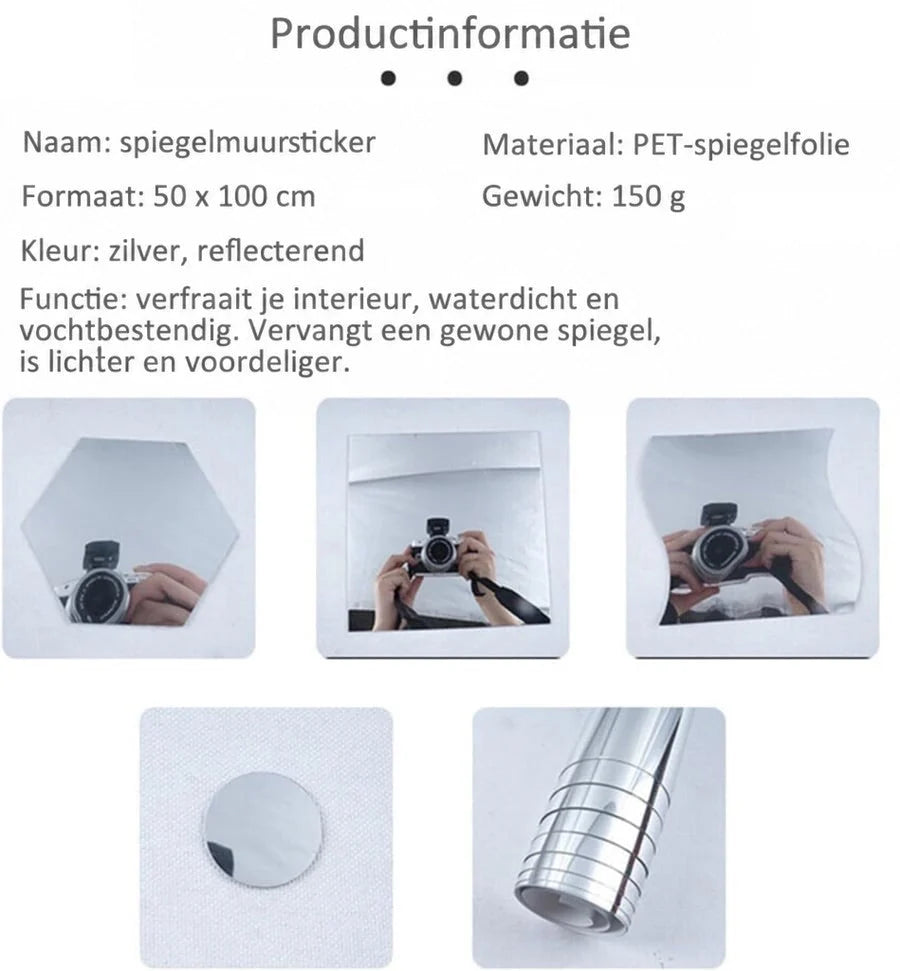 Mirror Sheet Flexible Shatter-Resistant Self-Adhesive PET