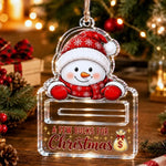 Money Gift Holder Festive Snowman Clear Plastic Compact