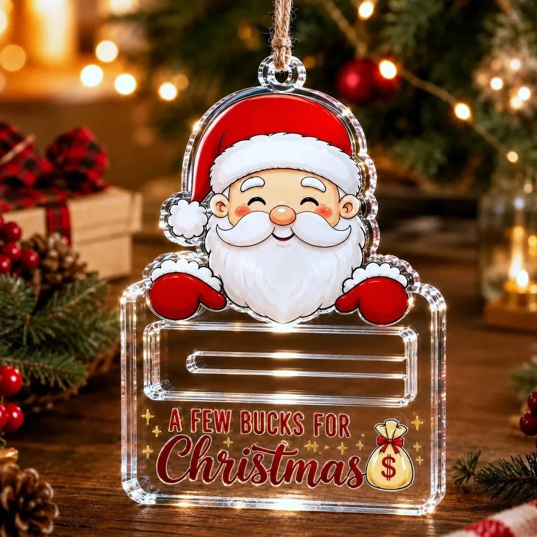 Money Gift Holder Festive Snowman Clear Plastic Compact