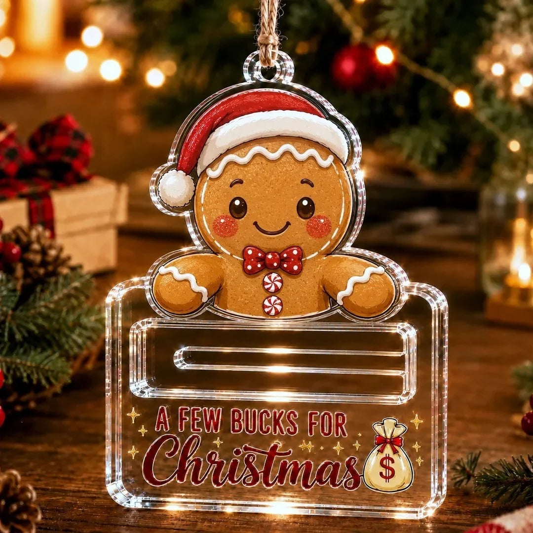 Money Gift Holder Festive Snowman Clear Plastic Compact